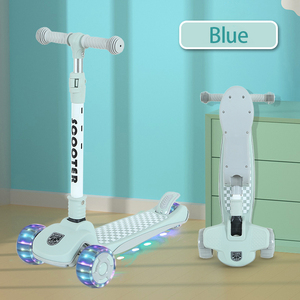 Trottinette Enfant Pliable d'Extérieur 2-en-1 à Trois Roues en PU, Siège Intégré, Hauteur Réglable, pour Enfants de <span class=keywords><strong>18</strong></span> <span class=keywords><strong>Mois</strong></span> à 14 Ans - <span class=keywords><strong>Meilleure</strong></span> Vente 2026 - Product Image 4