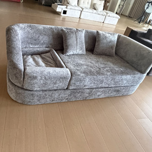Luxury Modern <strong>Crushed</strong> <strong>Velvet</strong> Pet <strong>Sofa</strong> with Integrated Dog Bed Niche Grey Plush Cat Couch for Large Pets - Product Image 3