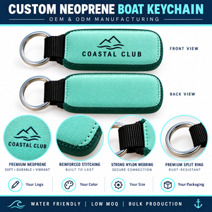 Custom Neoprene Floating Boat Keychain Personalized Double Sided Marine <b>Keyring</b> OEM ODM Manufacturing - Product Image 3