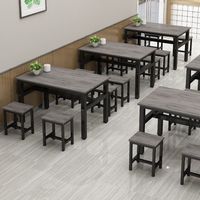 Table à manger commerciale de style moderne Ensemble de chaises à motif carré pour restaurants Cantines Boutiques de nouilles Snack Bars Stands de nourriture Café