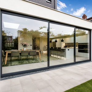 Porte <span class=keywords><strong>coulissante</strong></span> en aluminium certifiée NFRC, porte patio à rupture de pont thermique, grande ouverture <span class=keywords><strong>vitrée</strong></span> pour maisons et villas de luxe - Product Image 1