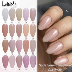 Lehchis 15ml HEMA TPO FREE Jelly <strong>Nude</strong> Gel <strong>Nail</strong> Polish Set Transparent Semi Permanent Soak Off <strong>Nail</strong> Art Manicure <strong>Varnish</strong> - Product Image 4