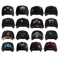Gorras Barbas G5 Doradas con Caja, Gorras Deportivas Bordadas de 5 Paneles Estructuradas con Cierre Ajustable