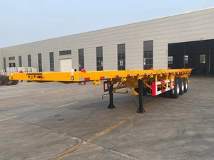 सबसे अधिक बिकने वाली फैक्टरी प्रत्यक्ष बिक्री 3/4 एक्चुलबेड सेमी ट्रेलर 20 फीट 40 फीट फ्लैट बेड कंटेनर ट्रक ट्रेलर - Product Image 2