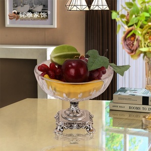 งานหัตถกรรมทำจากแก้วใสจานผักผลไม้ทำจากโลหะ - Product Image 3