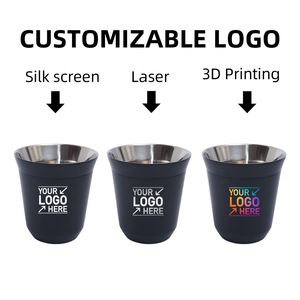 Custom logo 80ml 160 ml 250 ml Thermal Cup Coffee Mug 304 Stainless Steel <b>Double</b> <b>Wall</b> Capsule Italy Espresso Coffee Cup - Product Image 5