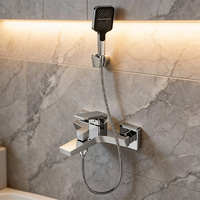 Ensemble de douche mural cascade chromé pour baignoire et salle de bain