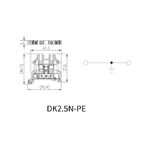 Bloc de bornes DIN à visser DINKLE DK2.5N DK2.5N-PE 2,5 mm fabriqué en Chine