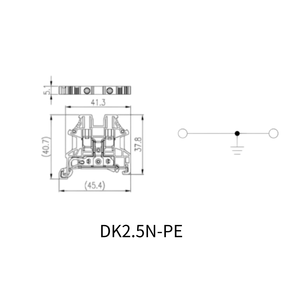 Bloc de bornes DIN à visser DINKLE DK2.5N DK2.5N-PE 2,5 mm fabriqué en Chine - Product Image 4