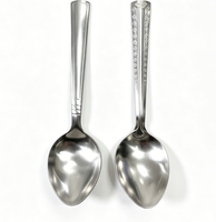 Cuillère et fourchette à dîner en acier inoxydable, directement de l'usine, avec manche long, design moderne, couverts en métal poli durables pour la cuisine