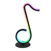 Lámpara LED con Notas Musicales, Luz Ambiental RGB, Activación por Sonido, Control Inteligente por Aplicación, Alimentación USB, Lámpara de Escritorio Nocturna para Sala de Juegos o Dormitorio