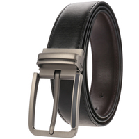 Ceinture en cuir classique pour homme avec boucle à ardillon, double couche de cuir de vachette, multi-trous, formelle et décontractée, noir, marron, café