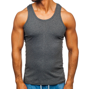 Débardeur gaufré personnalisé brodé, débardeur <span class=keywords><strong>sans</strong></span> manches, <span class=keywords><strong>gilet</strong></span> de course, t-shirt en coton gaufré pour homme - Product Image 3