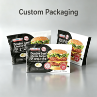 Sachet d'emballage alimentaire surgelé personnalisé imprimé, thermoscellable sur trois côtés, refermable, en PET/PE (CPP), compatible micro-ondes, pour viande de bœuf