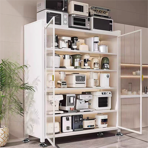 رف تخزين لتناول الطعام في المطبخ مقاوم للباب قابل للطي رف تخزين للخضروات والفواكه مع بابين - Product Image 3