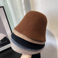Sombreros de cubo de punto de invierno con logotipo personalizado para mujer, sombrero Fedora para iglesia, boda, señora, Cloche, gorro de punto de lana liso en blanco 100%, gorro cálido