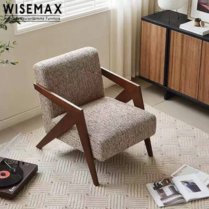 MUEBLES WISEMAX, Muebles para el Hogar de Estilo Francés, Sofá Individual con Estructura de Madera Maciza, Sillón Cómodo, Sillón para Villa o Apartamento - Product Image 5