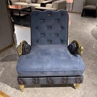 Fauteuil de salon individuel de designer, style italien, luxe léger, moderne et transitoire, à imprimé léopard, avec structure en bois et ressorts ensachés indépendants