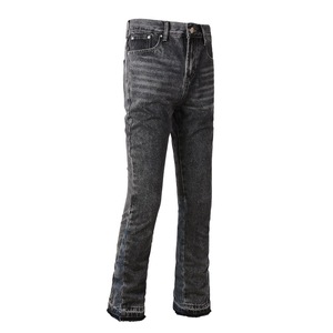 Pantaloni Jeans da <span class=keywords><strong>Uomo</strong></span> Effetto Stacked a Zampa Stile Vintage Hip Hop Larghi Vestibilità Ampia <span class=keywords><strong>Cargo</strong></span> Taglie Forti Ingrosso Colore Nero - Product Image 2