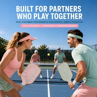 Raquette de pickleball en fibre de carbone T700 rose et menthe de qualité supérieure, directement de l'usine, 14 mm/16 mm thermoformée pour la puissance et le contrôle