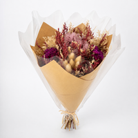 Bouquet de fleurs séchées naturelles, arrangement floral préservé fait à la main pour la décoration de la maison, décoration de mariage, cadeau, vente en gros