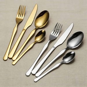 ชุดช้อนส้อมสแตนเลสสตีล ดีไซน์หรูหราสไตล์ตะวันตก สำหรับโรงแรม ช้อนส้อมสเต็ก มีด ส้อม ช้อนขนมหวาน ช้อนชา - Product Image 3