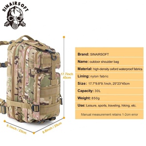SINARISOFT Small 30L Outdoor Hiking Pack MOLLE <b>Rucksack</b> <b>Waterproof</b> Tactical Backpack - Product Image 2