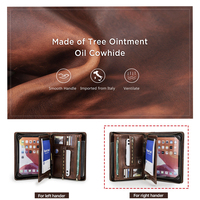 Porte-documents en cuir avec fermeture éclair, organiseur multi-poches en cuir, étui pour tablette iPad 11 pouces avec emplacement pour AirTag, couverture CF2034R