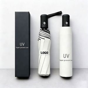 Paraguas Promocionales Baratos al por Mayor, de 3 Pliegues, Impermeables, de Alta Calidad, Material Pongee, con Logotipo Personalizado - Product Image 1