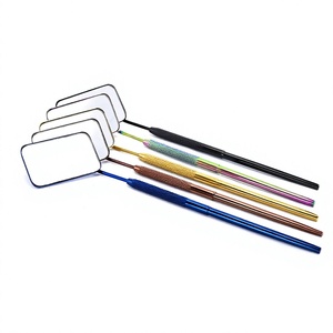 Espejo de pestañas de salón de alta calidad, espejo de pestañas, espejo de forma Rectangular grande con asas, herramienta de belleza japonesa de acero inoxidable - Product Image 1