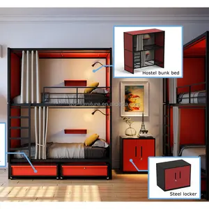 JZD 맞춤형 색상 도매 제조 개인 정보 보호 승무원 캐빈 수면 이층 캡슐 수납 서랍이있는 수면 상자