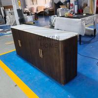 Table basse ronde Finnley de style Arhaus de luxe OAKEN et canapé modulaire moderne, ensemble de meubles de salon