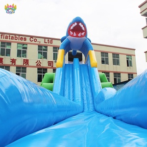AIRFUNPRO Toboggan aquatique gonflable commercial sur le thème des requins, en PVC écologique, super long <span class=keywords><strong>de</strong></span> 30 mètres, pour usage commercial, 10 personnes - Product Image 3
