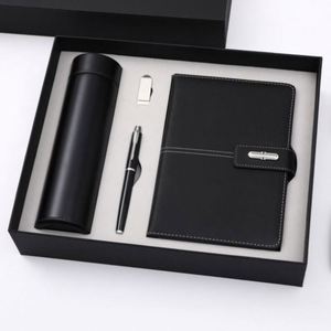 Custom Avocado Green Leather Notebook <b>Journal</b> for Gifts Wholesale Promotional Luxury Note Book Pen Gift Set With Thermos Cup - Product Image 2