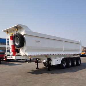 Semi-remorque benne arrière en acier en forme de U, neuve, 4 essieux, capacité de charge de 60 tonnes, capacité de 26 m³ - Product Image 4