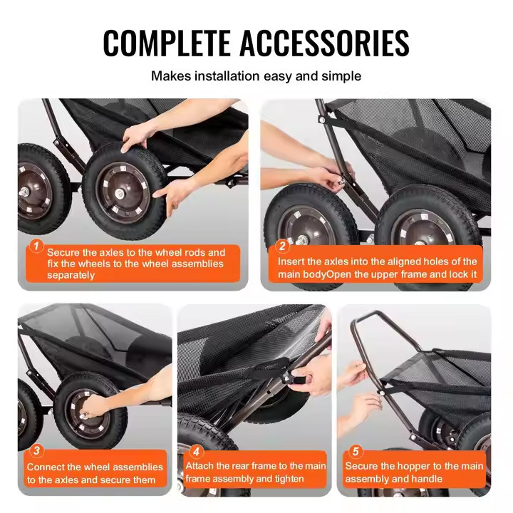 Best-Selling Foldable Metal Hand Trucks Customizable Folding Hunting Transport Trolley Double Swivel Wheels General Purpose for