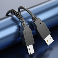 Kabel Koneksi Printer USB 2.0 Tipe-A Kecepatan Tinggi dengan Selubung Nilon, Pengisian Cepat & Pelindung Anyaman-1M/2M/3M/Panjang Sesuai Pesanan