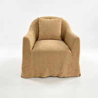 Fauteuil pivotant en tissu de lin, avec housse amovible, pour appartement et balcon