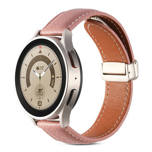Nouveau bracelet à boucle magnétique pliable à dégagement rapide, bracelet en cuir véritable pour Samsung Galaxy Watch <span class=keywords><strong>6</strong></span> 4 5 Pro - Product Image 4