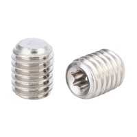 Vis de réglage métrique en acier inoxydable 304 nickelé DIN34827 à rainure en fleur de prunier, extrémité plate/extrémité concave, M3-M6, Chine