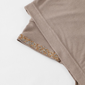 Double Layer Pullover Hijab <b>Cap</b> With Rhinestone High Quality Solid Color Islamic Arabic Headwrap <b>Plain</b> Instant Hijab <b>Caps</b> - Product Image 6
