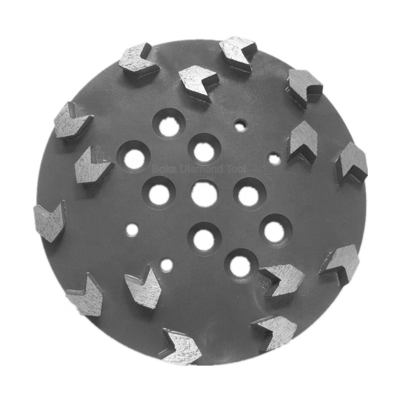 250 мм 12 сегментов со стрелками Алмазный металлический шлифовальный диск для бетонного эпоксидного пола