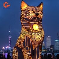 Sculpture de chat égyptien antique géante gonflable, mascotte d'animal gonflable personnalisée, œuvre d'art gonflable, statue de chat, ballon