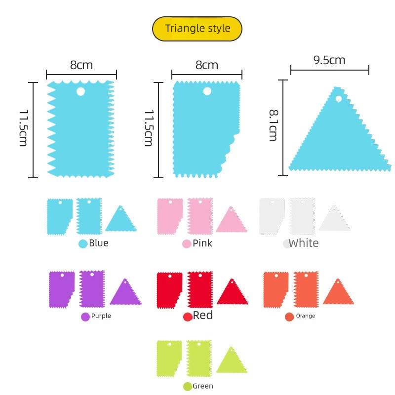 Three-piece scraper set-triangular type-green
