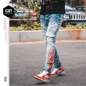 2022 new design cheaper price custom casual denim jeans pants for men