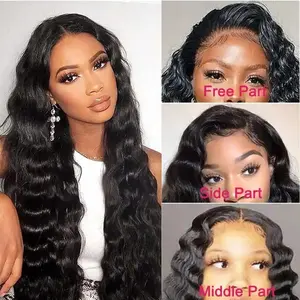 Raw Hair Glueless Pre Pluck Wig 13x4 Lace Front Human Hair Wigs Hd Lace Frontal Loose Deep Wave Curly Wigs 1 Piece Long