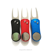 Outil de réparation de divots de golf pliable en métal à ressort, marqueur de balle, logo personnalisé pris en charge, accessoires de golf, best-seller 2026