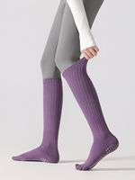 Chaussettes de yoga et de Pilates pour femmes 2026, à 5 orteils, brossées, à compression, mi-mollet, respirantes, anti-odeur, antidérapantes, en mélange coton-nylon