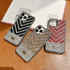 Funda rígida para teléfono móvil <span class=keywords><strong>2</strong></span> en 1, funda con logotipo personalizado, brillante, joyería brillante, Diamante de imitación, brillante, brillante, venta al por mayor - Product Image 1