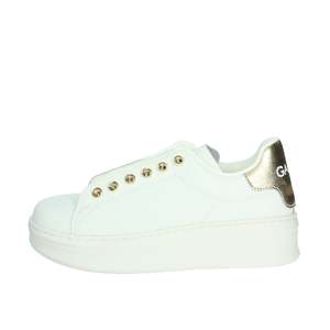 Zapatillas Deportivas Gaelle Paris Donna GACAW01304 Blancas con Plataforma Dorada, Estilo Casual para Mujer - Product Image 1